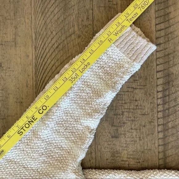 Chico's Cream and Tan Boatneck Cotton Blend Sweater - Picture 8 of 9